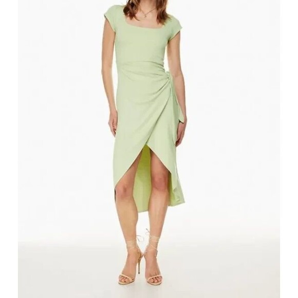 New Womens Wilfred Aritzia Saturn Short Sleeve Midi Dress Light Green 2XS XXS - Picture 1 of 7